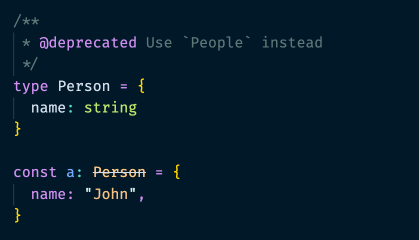 Deprecate with JSDoc