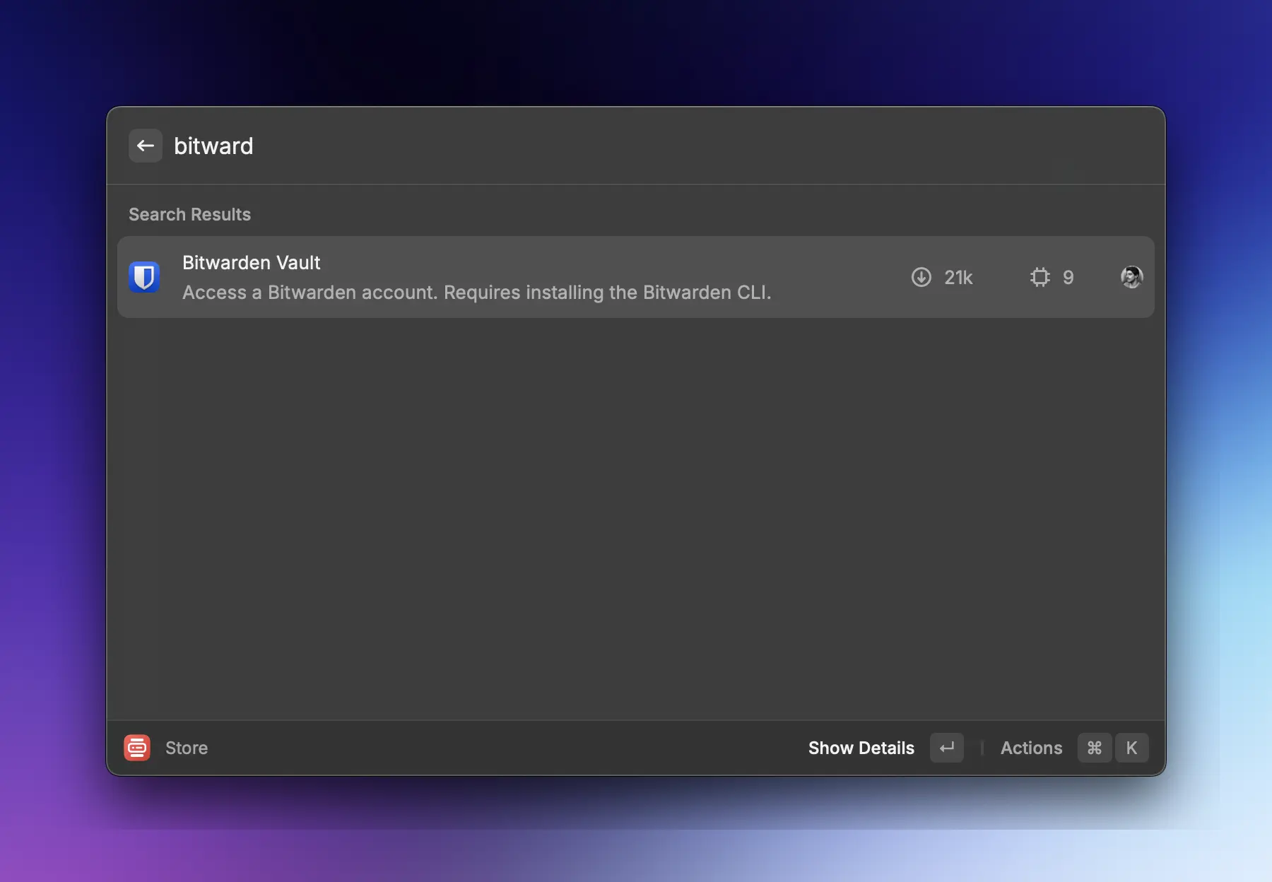 Bitwarden store page
